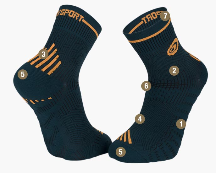 Socks RUN MARATHON green/orange